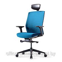 Кресло для руководителя BESTUHL "J1", сетка, ткань, пластик, синий