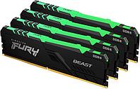 Оперативная память Kingston FURY Beast RGB 4x16GB DDR4 PC4-25600 KF432C16BBAK4/64