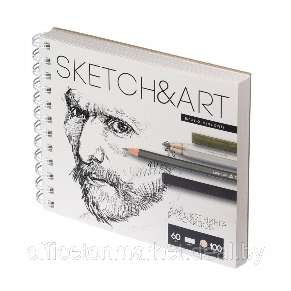 Скетчбук "Sketch&Art", 18x15.5 см, 60 г/м2, 100 листов - фото 2 - id-p224534085