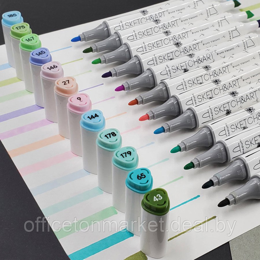 Набор двусторонних маркеров для скетчинга "Sketch&Art. Весенний пейзаж", 12 цветов - фото 5 - id-p224534096