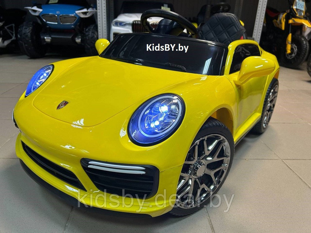 Детский электромобиль RiverToys F333FF (желтый глянец) Porsche