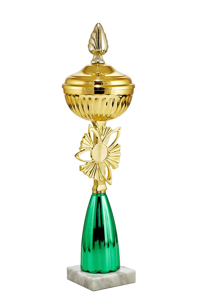 Кубок на мраморной подставке с крышкой , высота 41 см, чаша 10 см арт. 382-280-100 К