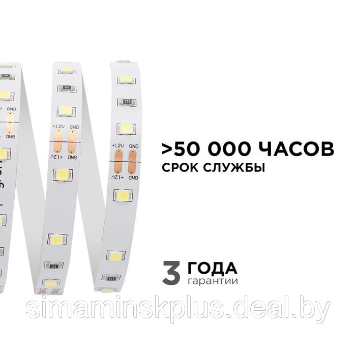 Светодиодная лента Apeyron 12В, SMD3528, 5 м, IP20, 4.8Вт/м, 60 LED/м, 6500К - фото 3 - id-p224535440