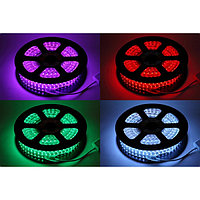 Светодиодная лента ЭРА 220В, 14x7 см, SMD5050, 20 м, IP67, 14.4Вт/м, 60 LED/м, RGB