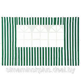 Стенка зеленая с окном для садового тента-шатра №4110
