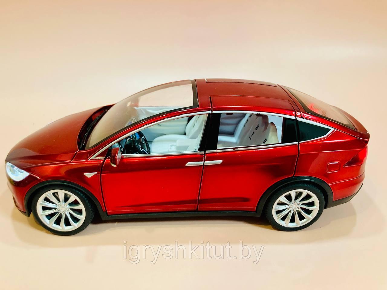 Машинка металлическая Тесла Tesla X, свет, звук - фото 2 - id-p224535639