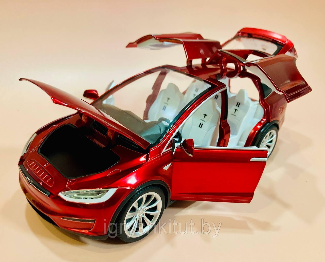 Машинка металлическая Тесла Tesla X, свет, звук - фото 5 - id-p224535639