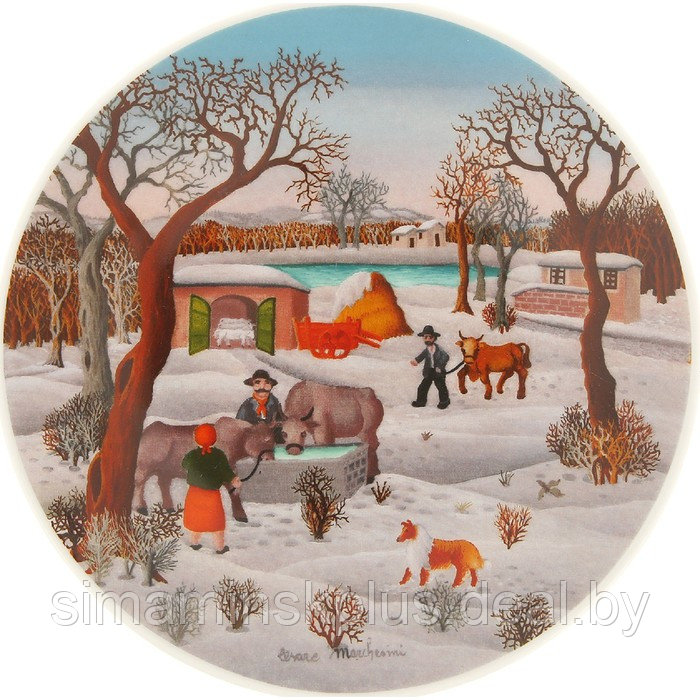 Тарелка настенная «Сельские мотивы. Зима», 19 см - фото 1 - id-p224535532