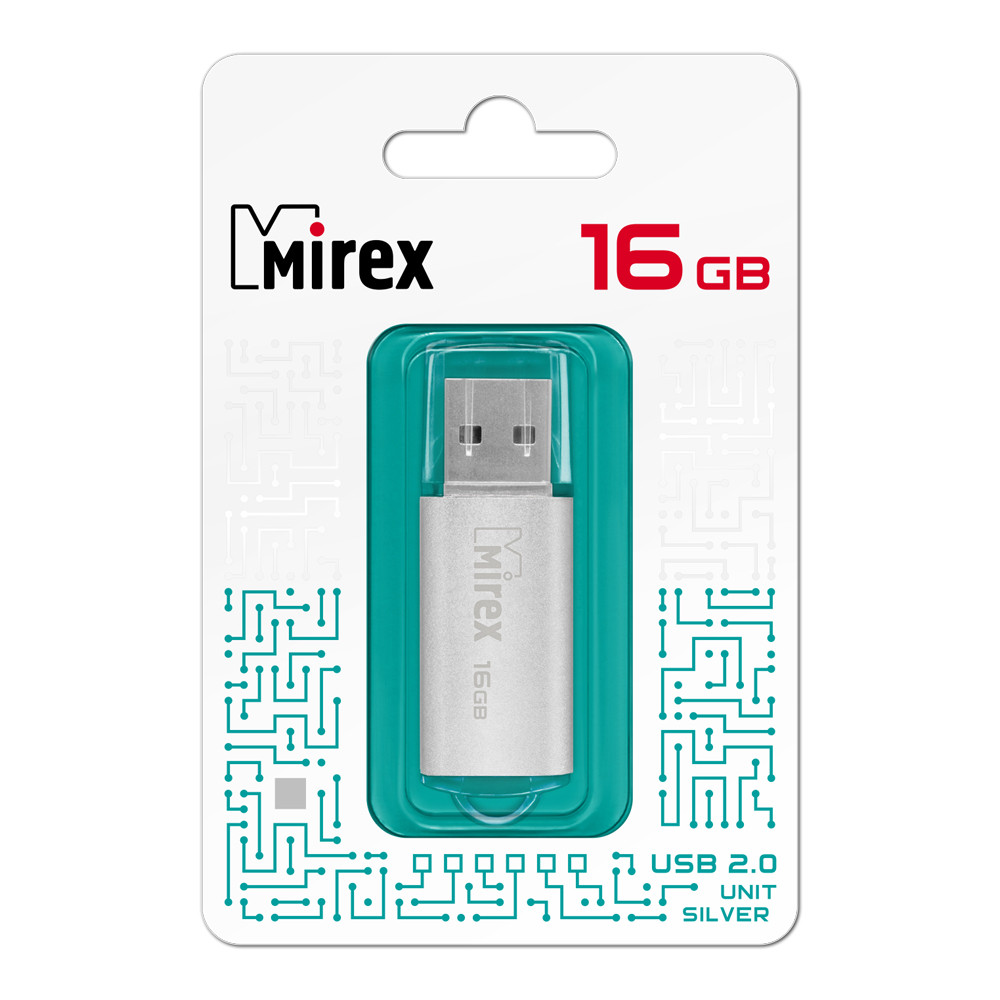 USB Flash накопитель 2.0 16GB Mirex UNIT SILVER - фото 1 - id-p224513933