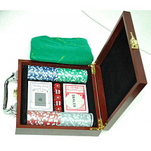 Набор для покера 100, 11,5г., с номиналом (арт. 6641-M1) в деревянном кейсе, фото 3