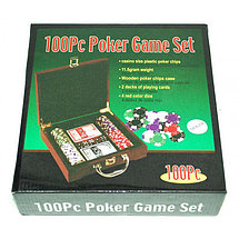 Набор для покера 100, 11,5г., с номиналом (арт. 6641-M1) в деревянном кейсе, фото 3