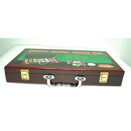 Набор для покера 300, 11,5г., с номиналом (арт. 6643-B1) в деревянном кейсе, фото 2