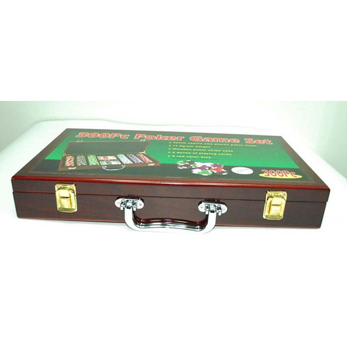 Набор для покера 300, 11,5г., с номиналом (арт. 6643-B1) в деревянном кейсе - фото 2 - id-p224536717