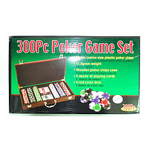 Набор для покера 300, 11,5г., с номиналом (арт. 6643-B1) в деревянном кейсе, фото 3