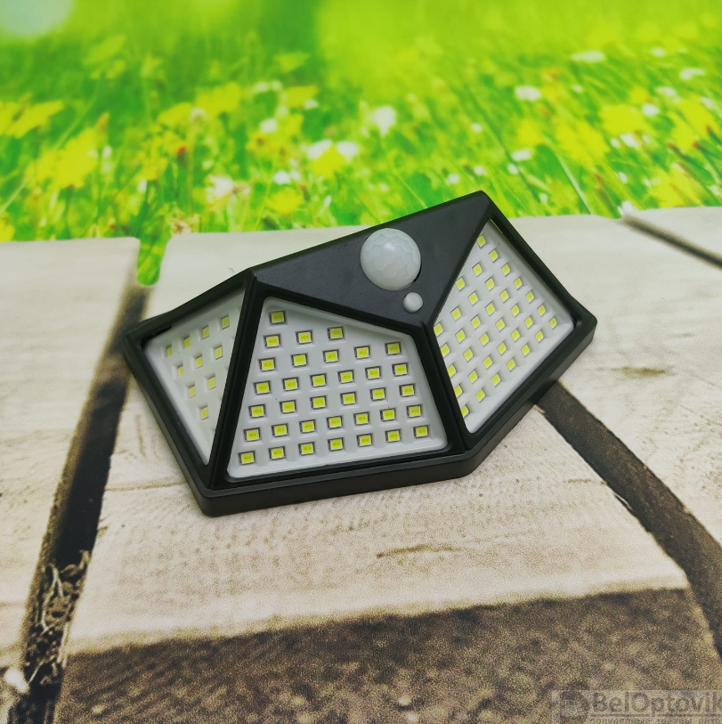 Уличный светильник с датчиком движения на солнечной батарее Solar Interaction Wall Lamp, 3 режима / Фонарь на - фото 6 - id-p224536607