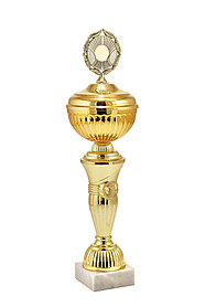 Кубок  "Титул" на мраморной подставке с крышкой , высота 43 см, чаша 12 см арт. 394-290-120 КЗ120