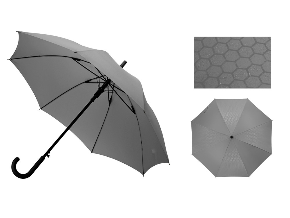 Зонт-трость полуавтомат Wetty с проявляющимся рисунком, серый - фото 1 - id-p224537284