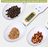 Электронная мерная ложка - весы Digital Spoon Scale 500g х 0,1g / Ложка с дисплеем белая, фото 3