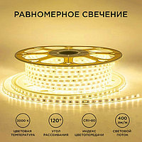 Светодиодная лента Apeyron 220В, 10x7 мм, SMD2835, 50 м, IP65, 6 Вт/м, 60 LED/м, 3000К