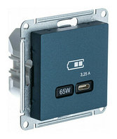 ATN000827 ATLASDESIGN USB РОЗЕТКА тип-C 65W высокоскор.заряд. QC, PD, механизм, ИЗУМРУД