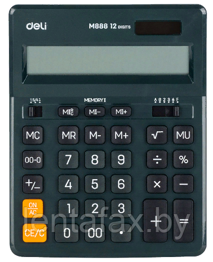 Калькулятор настольный Deli "M888" 12-разрядный, черный Цена без учета НДС 20%