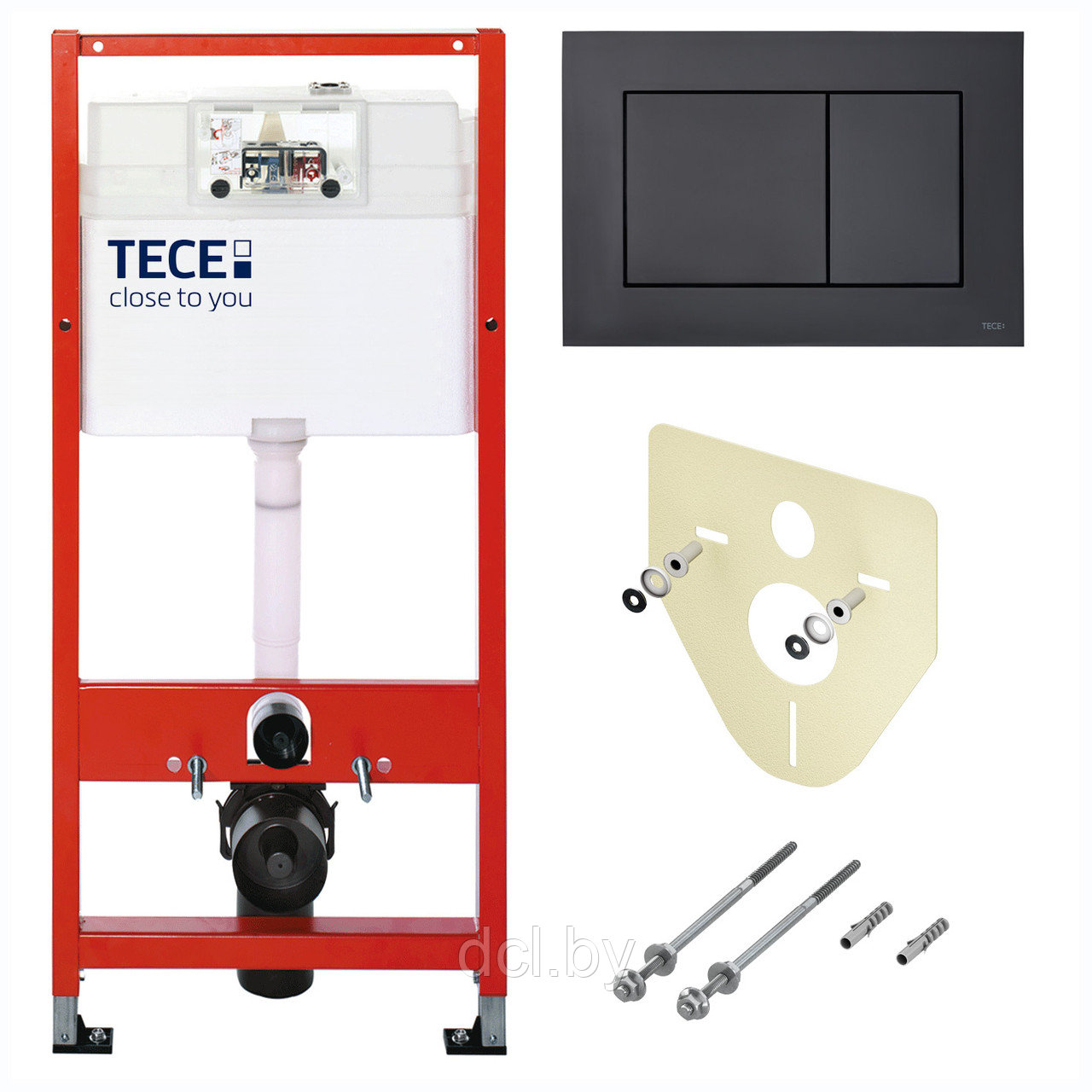 Инсталляция для унитаза TECE Base kit с кнопкой (черная матовая) арт. 9.400.414