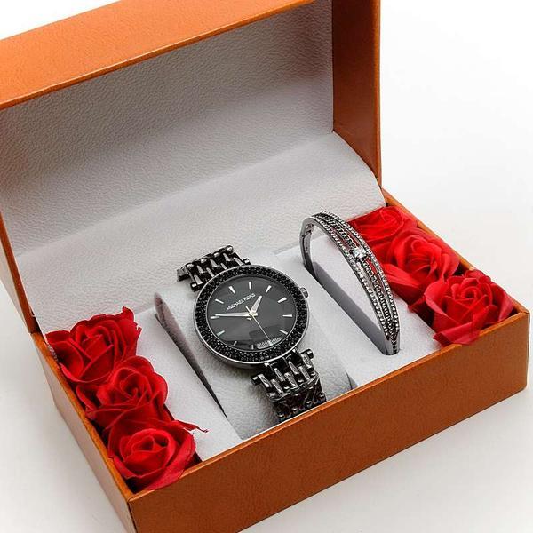 Женский подарочный набор 2в1 PANDORA (часы + браслет в коробочке с розами) - фото 3 - id-p224543405