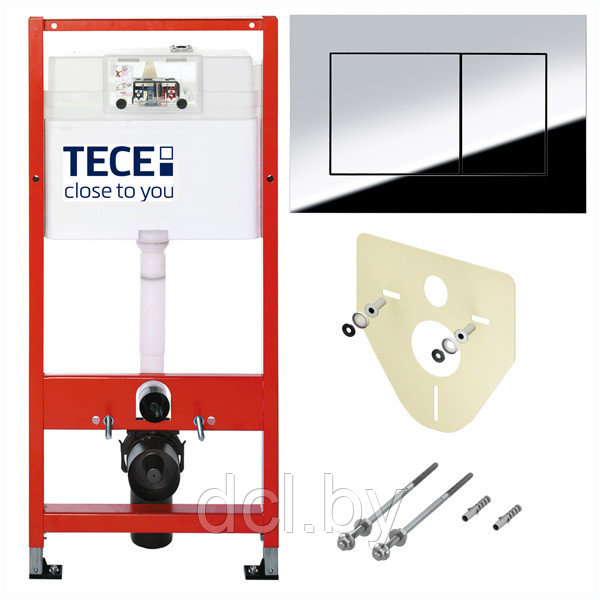 Инсталляция для унитаза TECE Base kit с кнопкой (хром-глянец) арт. 9.400.412