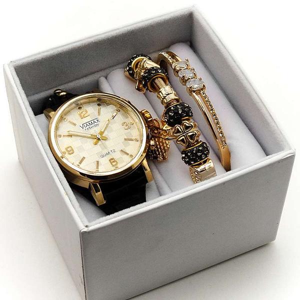 Подарочный набор для женщин VIAMAX (часы + 2 браслета в коробке) - фото 3 - id-p224544218