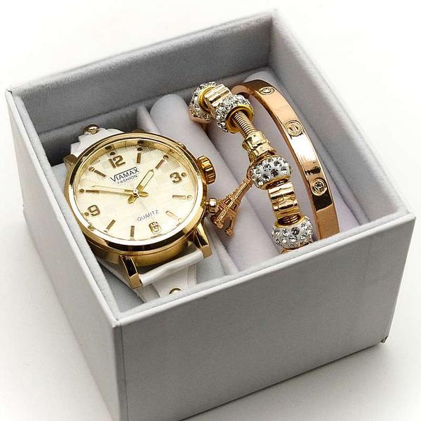 Подарочный набор для женщин VIAMAX (часы + 2 браслета в коробке) - фото 1 - id-p224544218