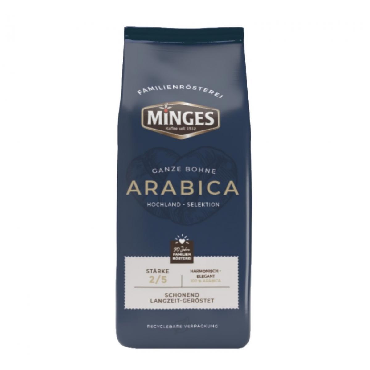 Кофе натуральный жареный в зернах MINGES Arabica, 250г.