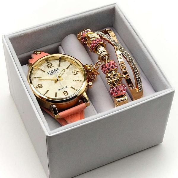 Подарочный набор для женщин VIAMAX (часы + 2 браслета в коробке) - фото 2 - id-p224544218