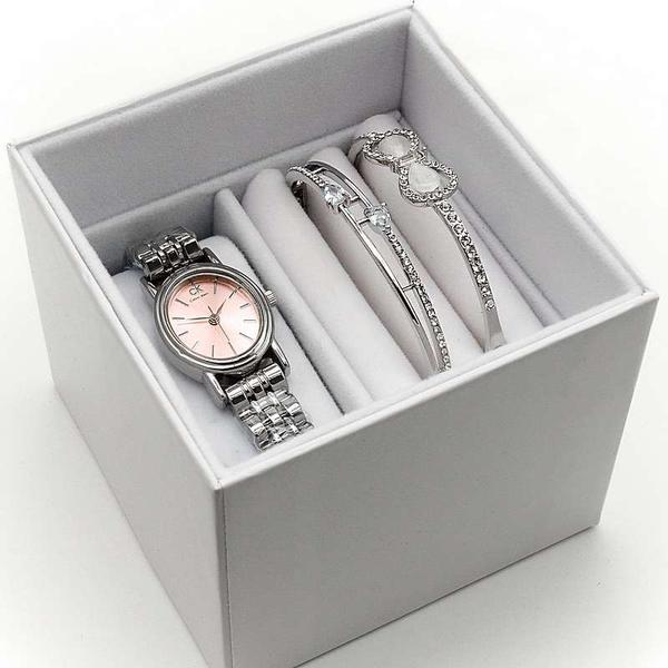 Женский подарочный набор 3в1 CALVIN KLEIN часы + два браслета в брендированной коробочке - фото 4 - id-p224545068