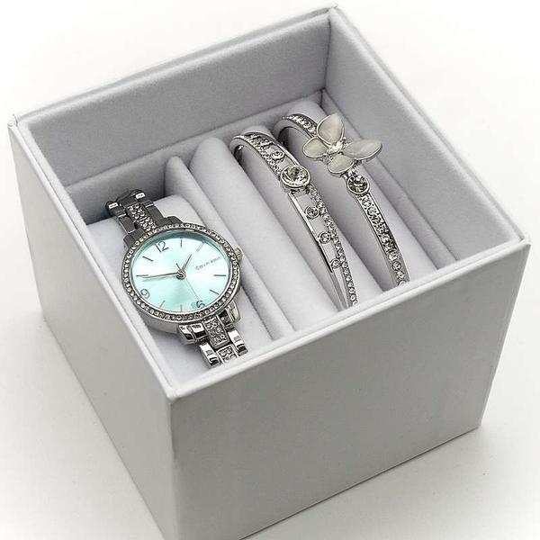 Женский подарочный набор 3в1 CALVIN KLEIN часы + два браслета в брендированной коробочке - фото 2 - id-p224545068