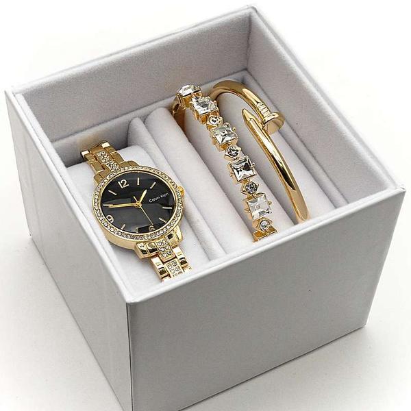 Женский подарочный набор 3в1 CALVIN KLEIN часы + два браслета в брендированной коробочке - фото 1 - id-p224545068