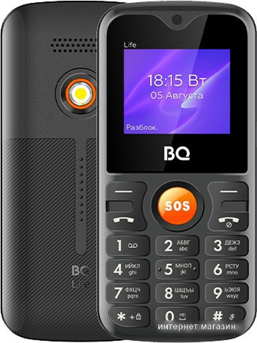 Кнопочный телефон BQ-Mobile BQ-1853 Life (черный/оранжевый) - фото 1 - id-p224544862