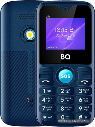Кнопочный телефон BQ-Mobile BQ-1853 Life (синий) - фото 1 - id-p224544865