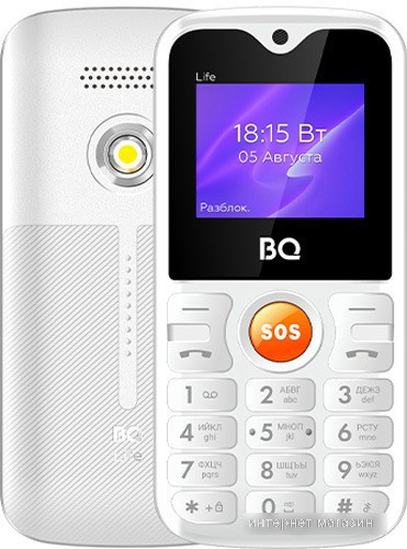 Кнопочный телефон BQ-Mobile BQ-1853 Life (белый) - фото 1 - id-p224544868