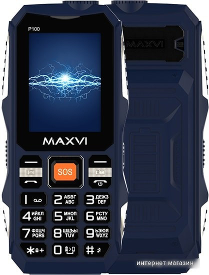Мобильный телефон Maxvi P100 (синий) - фото 1 - id-p224544894