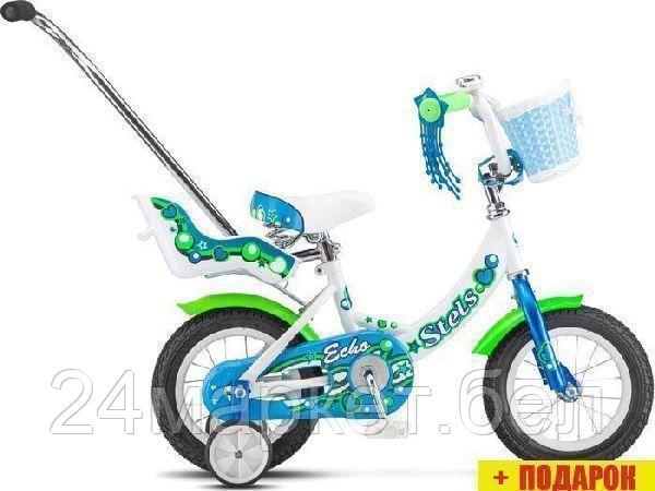 Детский велосипед Stels Echo 12 V020 (белый/синий, 2018) - фото 1 - id-p224545468