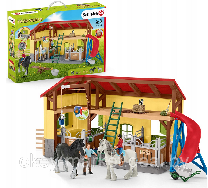 Игровой набор Schleich Конюшня со стойлами для лошадей 42485 - фото 1 - id-p133068554