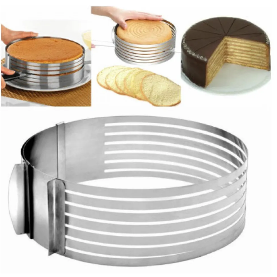 Форма для выпечки коржей (для торта) кольцо раздвижное с прорезями 16-20 см - фото 2 - id-p224548054