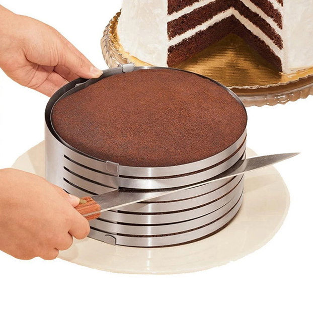 Форма для выпечки коржей (для торта) кольцо раздвижное с прорезями 16-30 см - фото 1 - id-p224548056