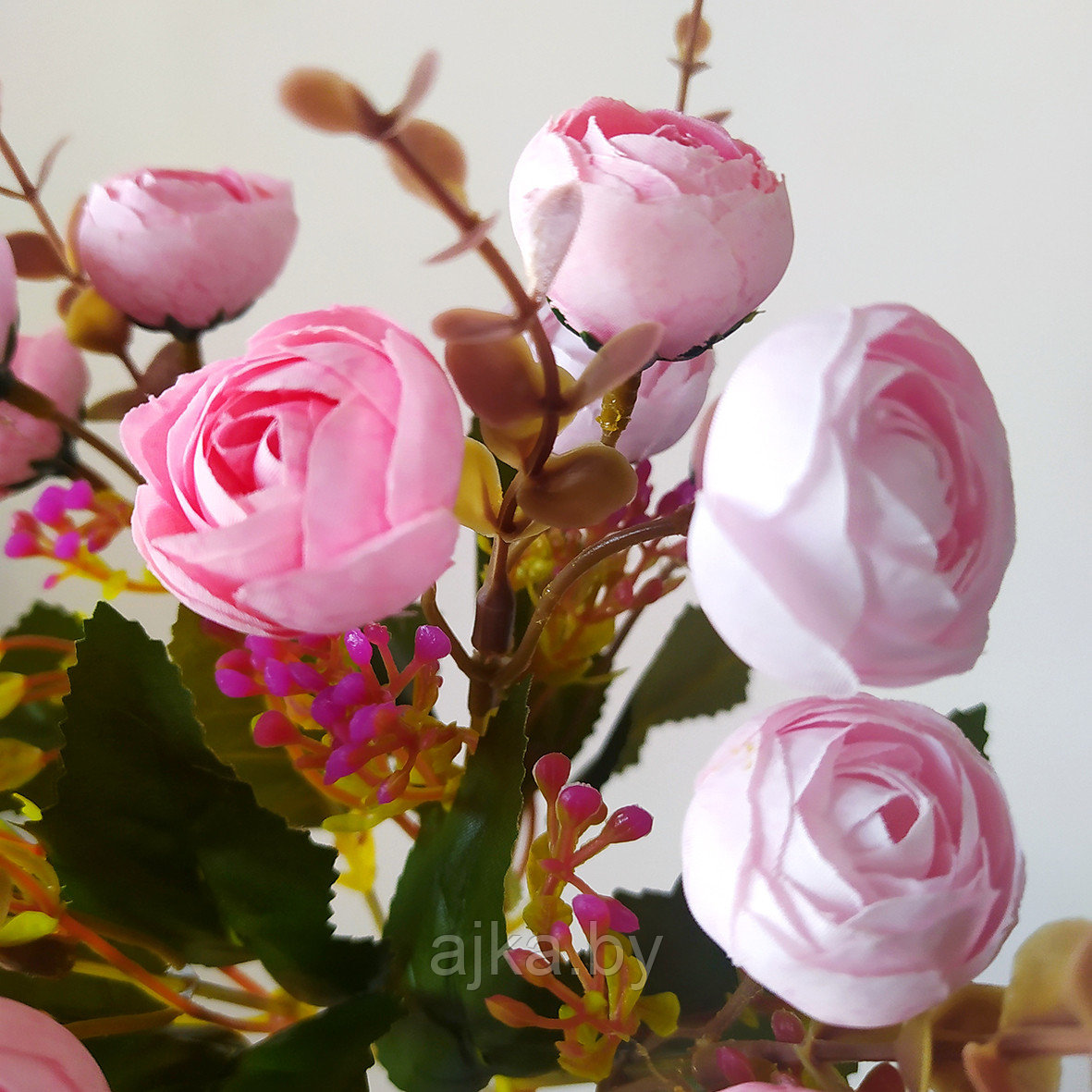 Букет декоративный Камелии 28 см, розовый - фото 3 - id-p224549073