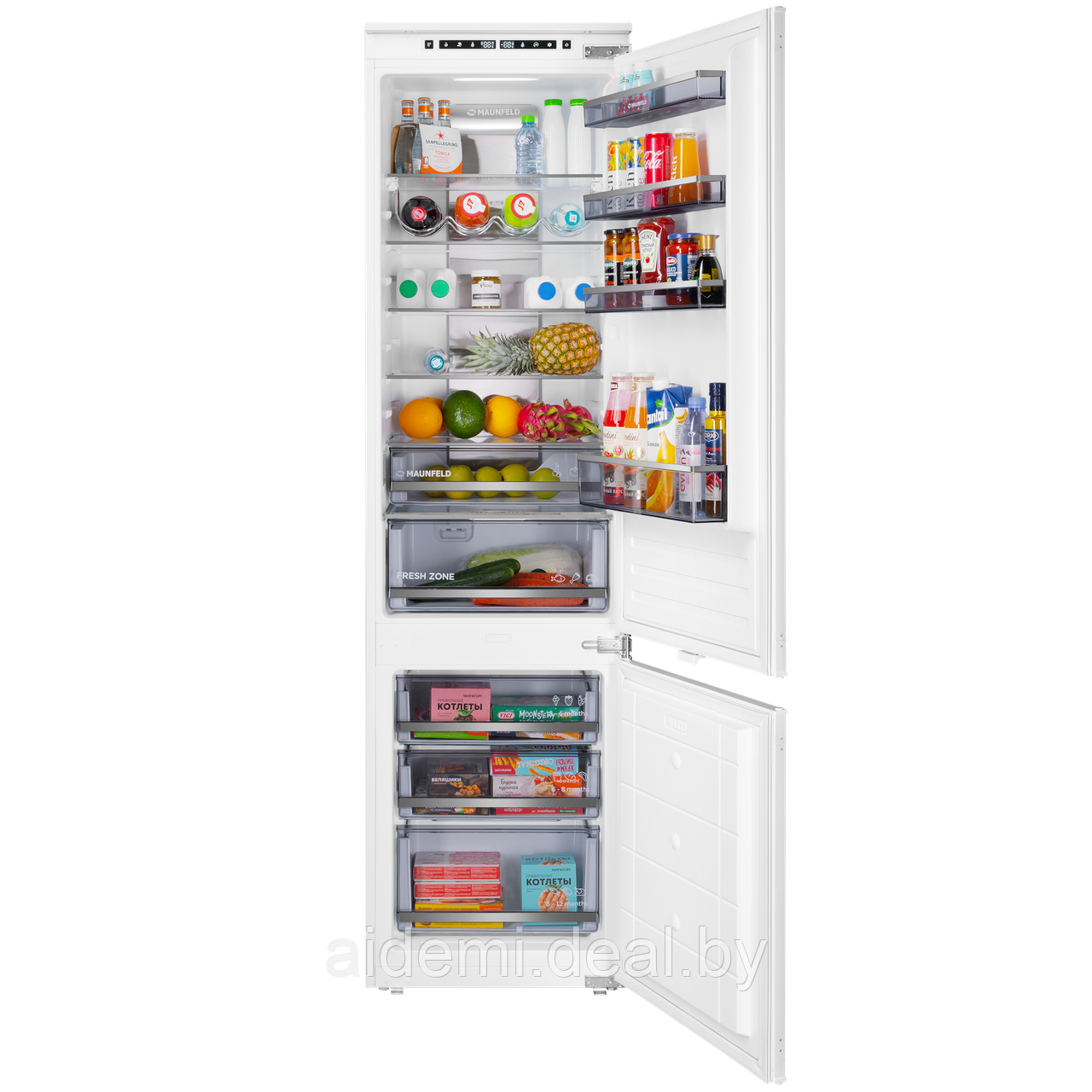 Холодильник-морозильник встраиваемый MAUNFELD MBF193NFWGR - фото 1 - id-p224548445