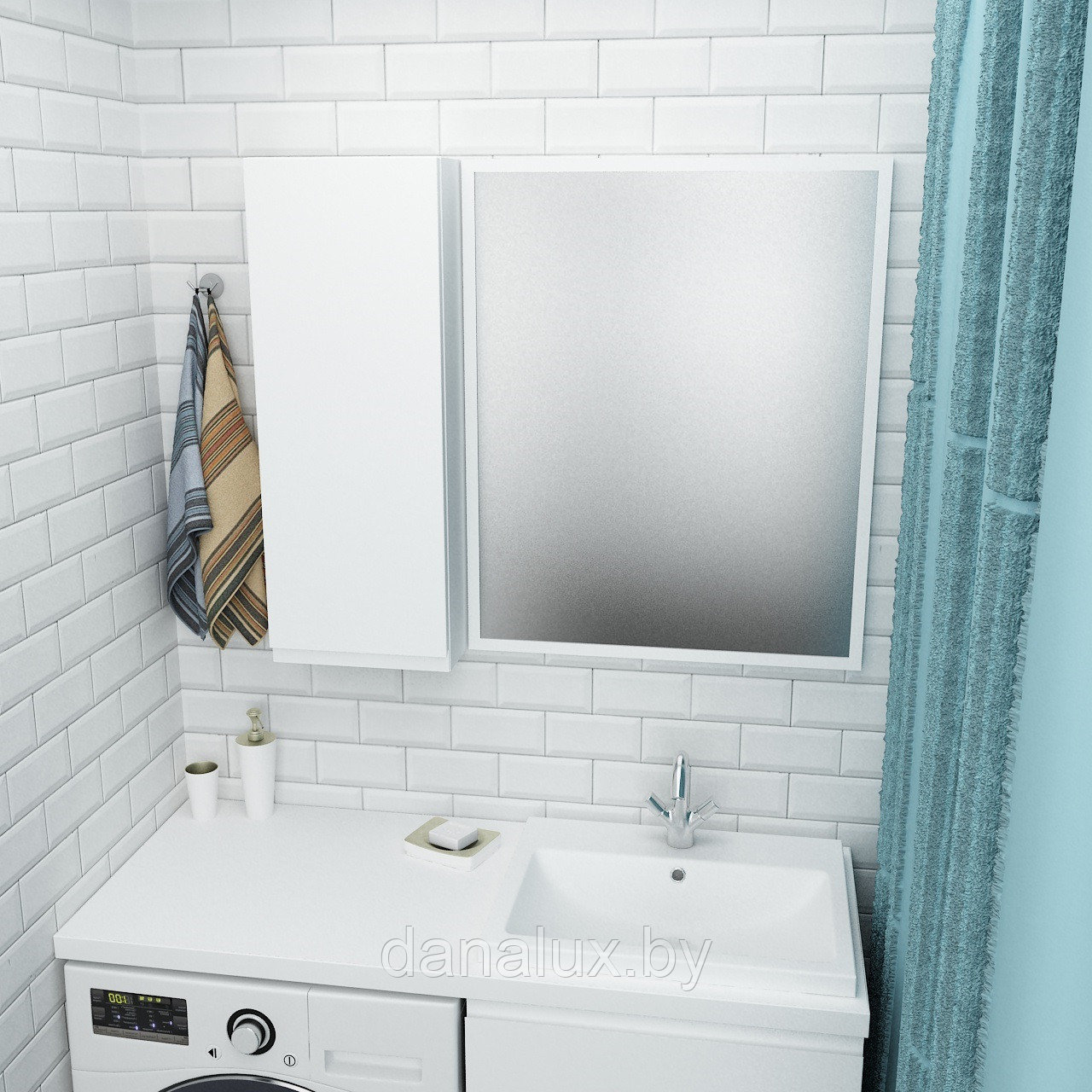 Зеркало Дана Лидер 50 со шкафчиком 30 (левый) - фото 8 - id-p224550465