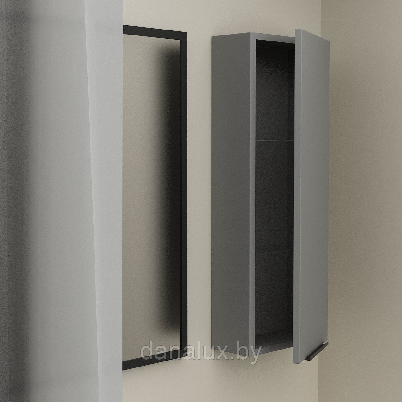 Шкафчик Дана Венеция подвесной 30 оникс серый (правый) - фото 2 - id-p224550503