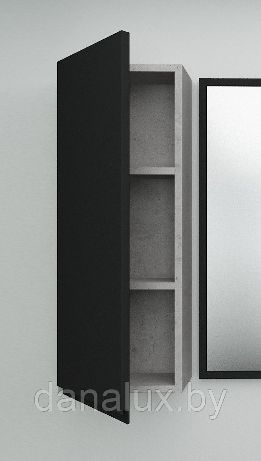 Шкафчик Дана Оптима 30 бетон чикаго/черный (левый)