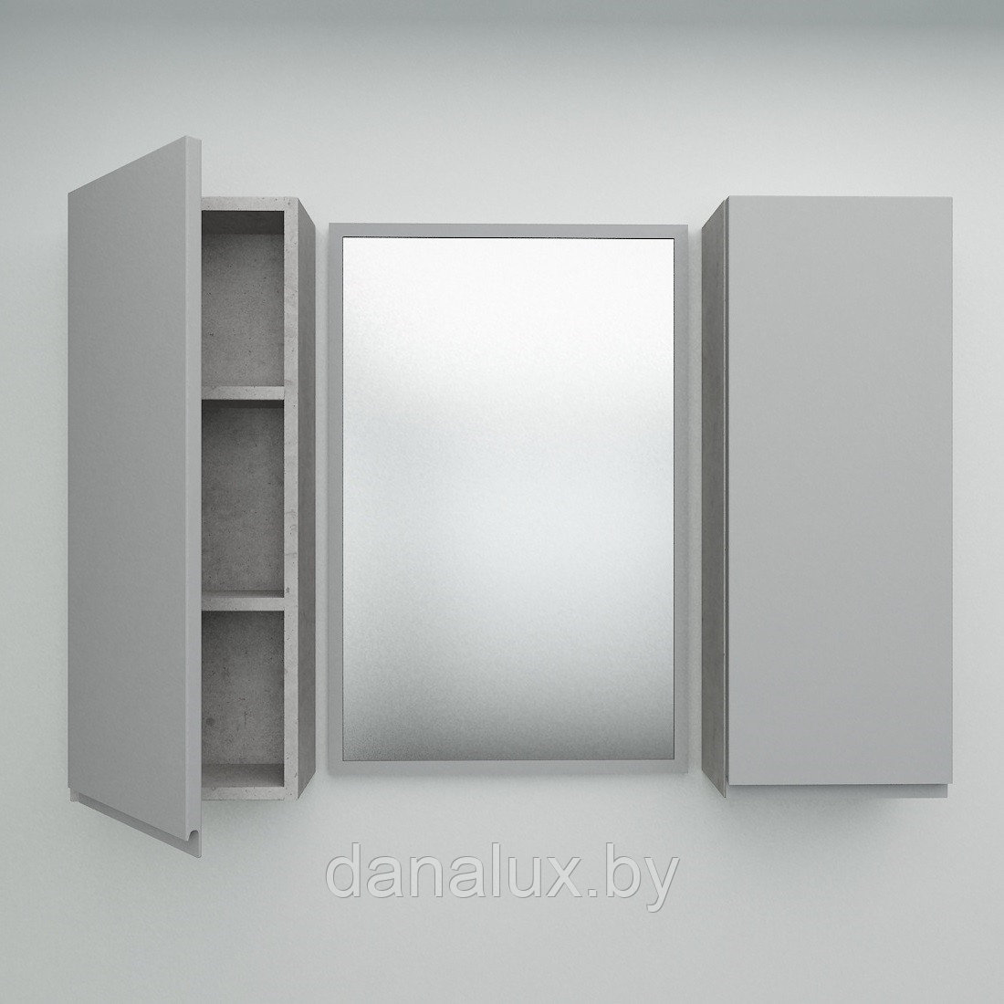 Шкафчик Дана Оптима 30 бетон чикаго/оникс серый (левый) - фото 2 - id-p224550508