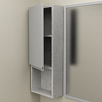 Шкафчик Дана Оптима 30 с открытой полкой бетон чикаго/оникс серый (левый)